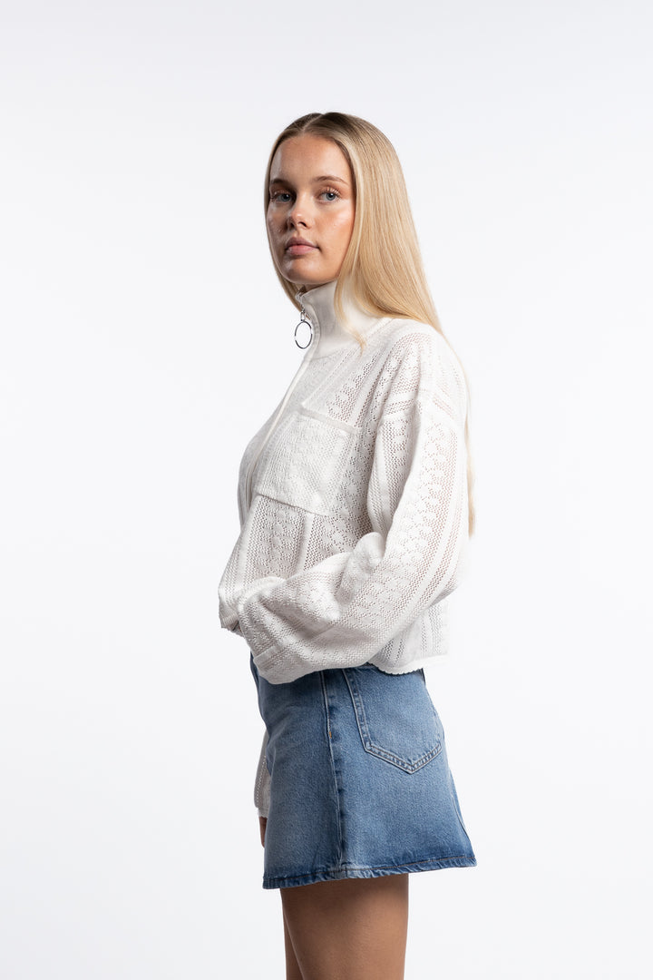 Tine Crochet Cardigan- White