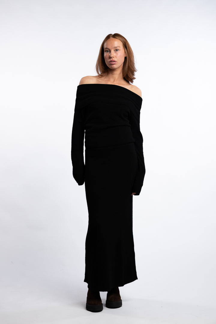 Yvonne Off-Shoulder Knit - Black