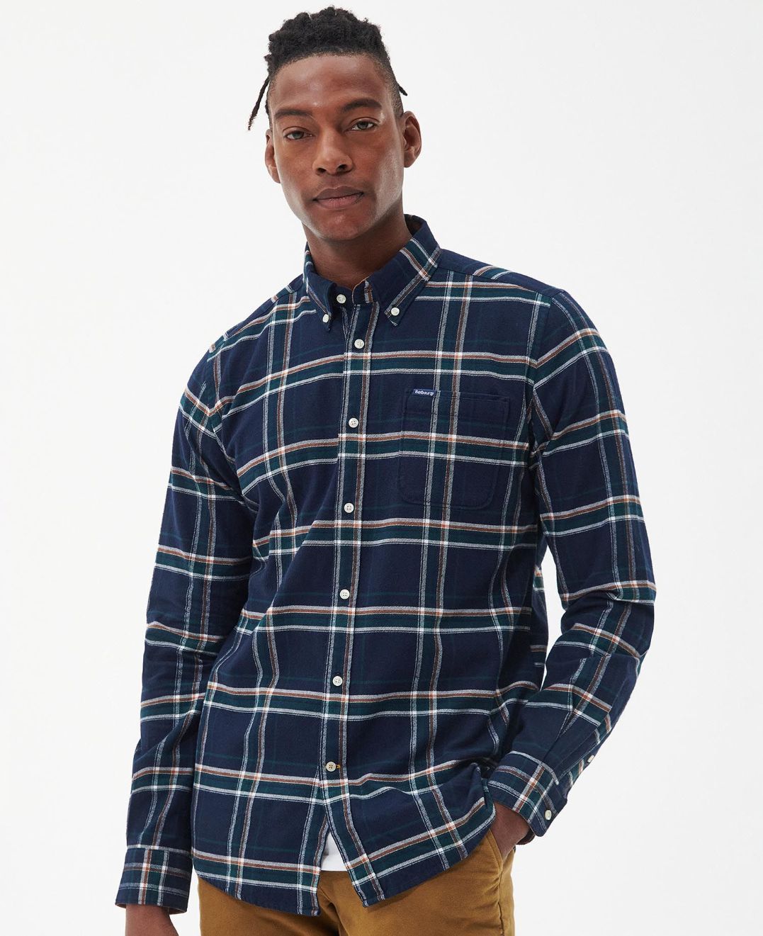 Ronan Tailored Check Shirt Inky Blue-Skjorter-Bogartstore
