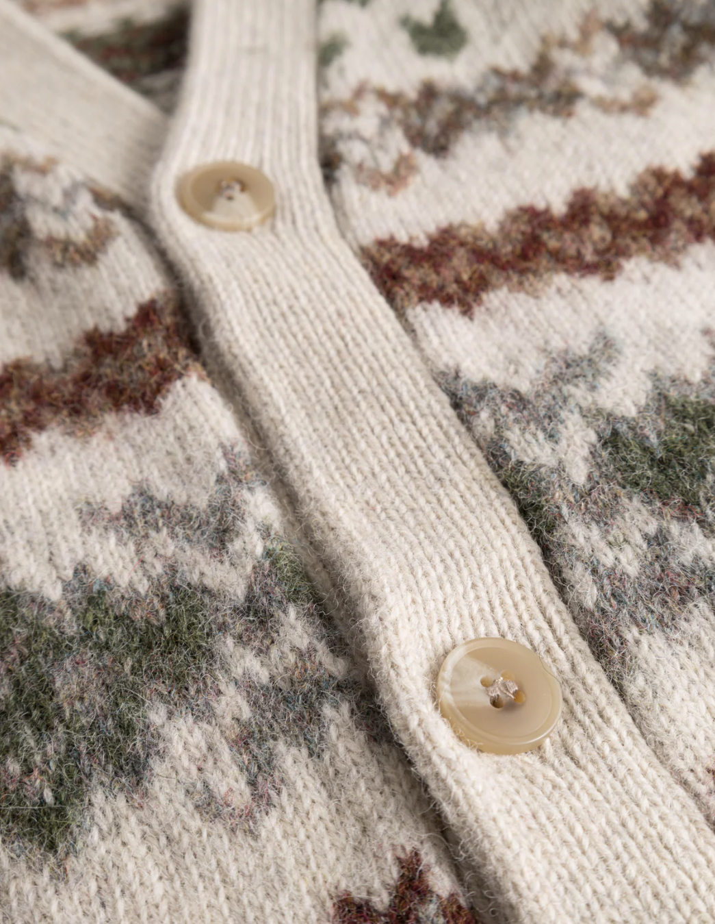 Hordur Fair Isle Cardigan Light Desert Sand