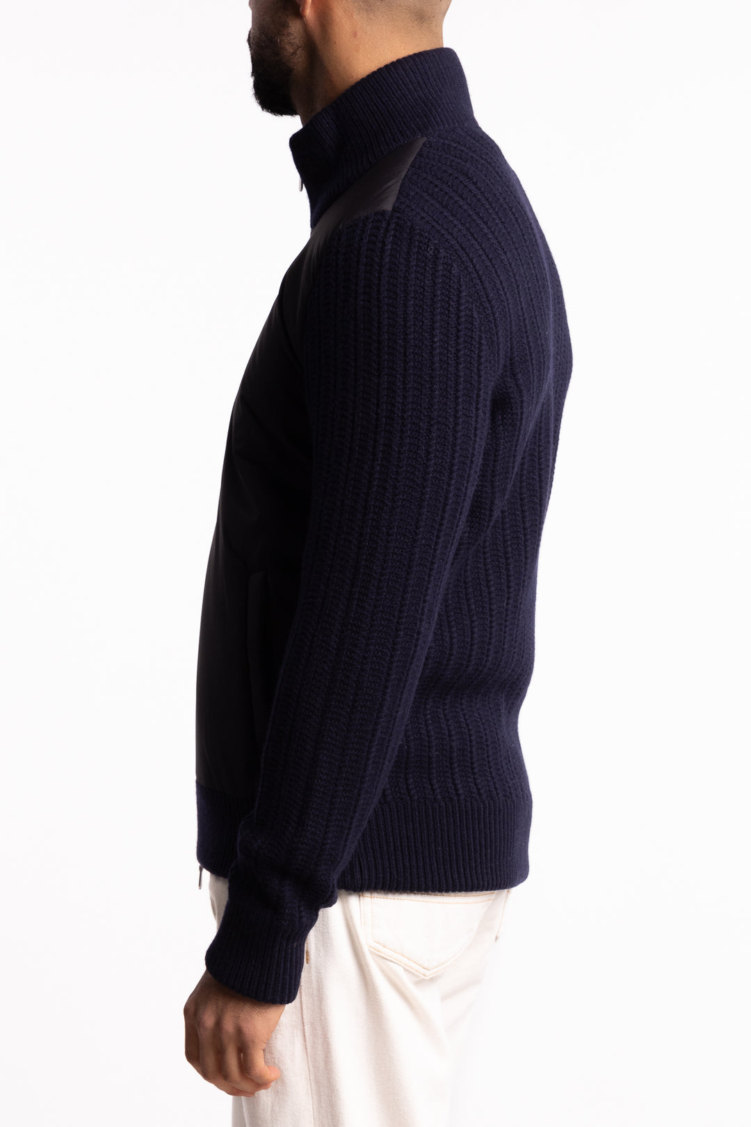 Giubbino Wool Hybrid Jacket Navy