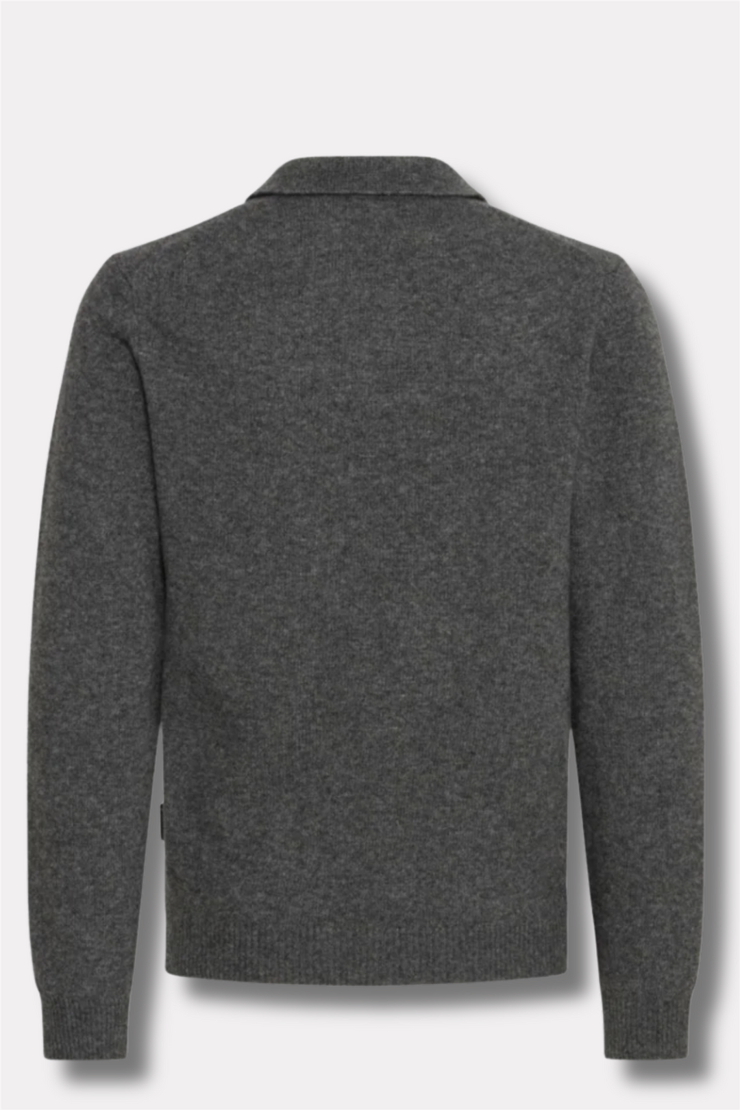 Karl Lambswool Polo Knit Dark Grey
