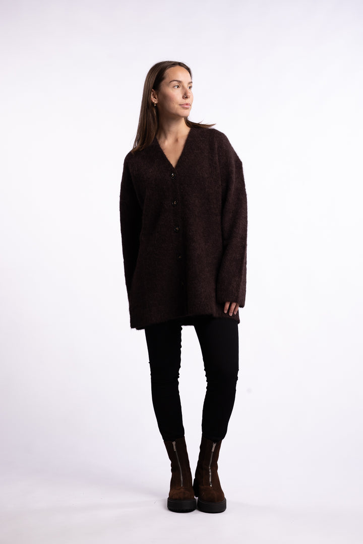 Paula Knit Cardigan - Dark Brown