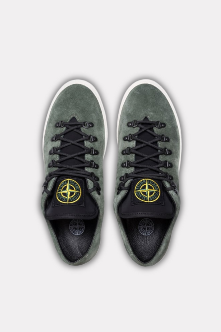 Compass-motif Sneakers Suede Green