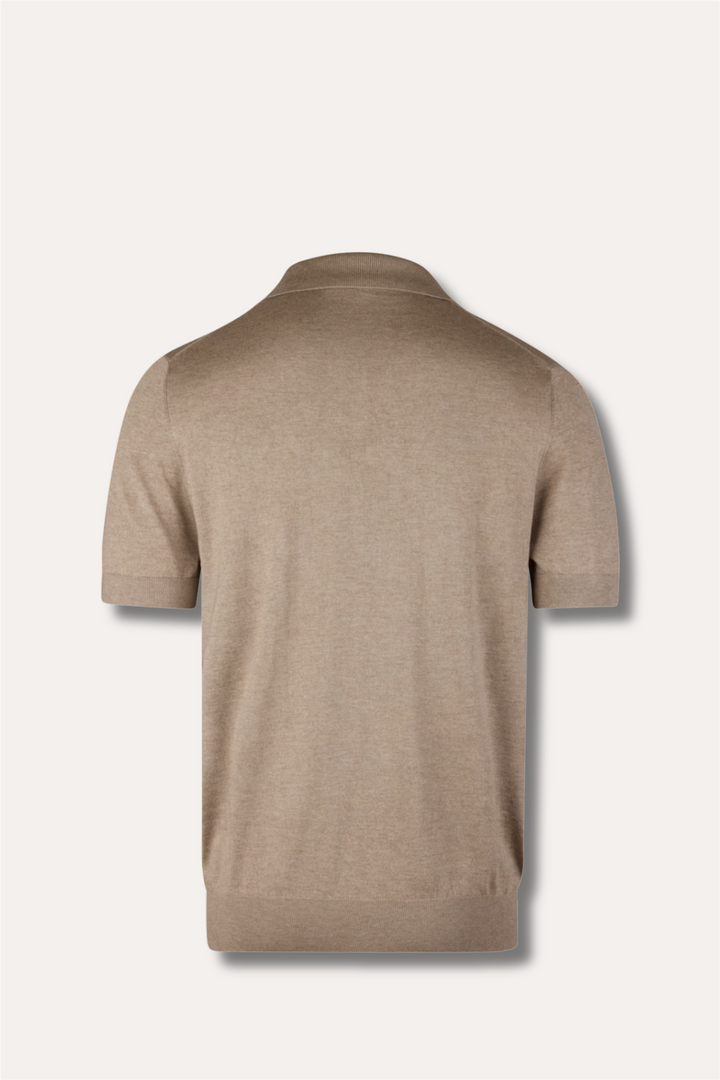 Polo Shirt Knitted Silk/Cashmere Beige