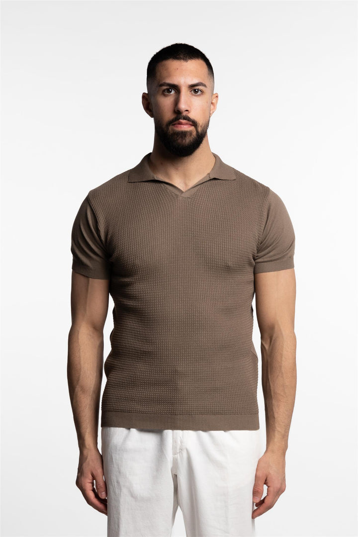 Cotton Polo T-Shirt Beige