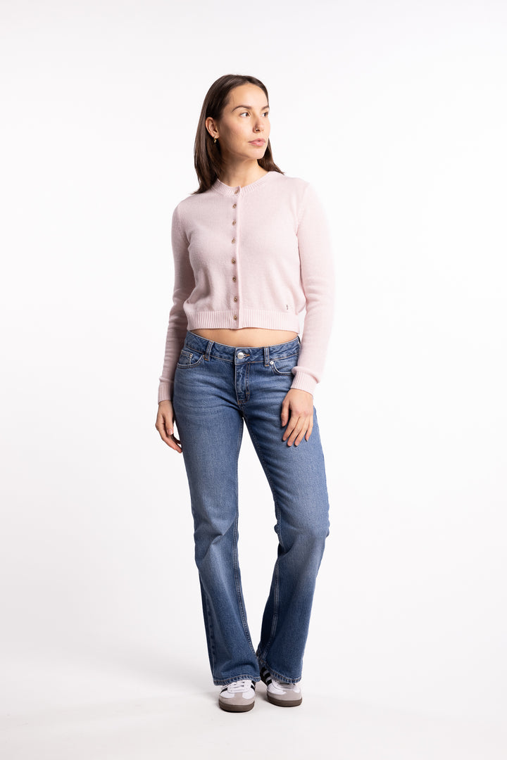 Slim Cashmere Cardigan- Lt. Pink