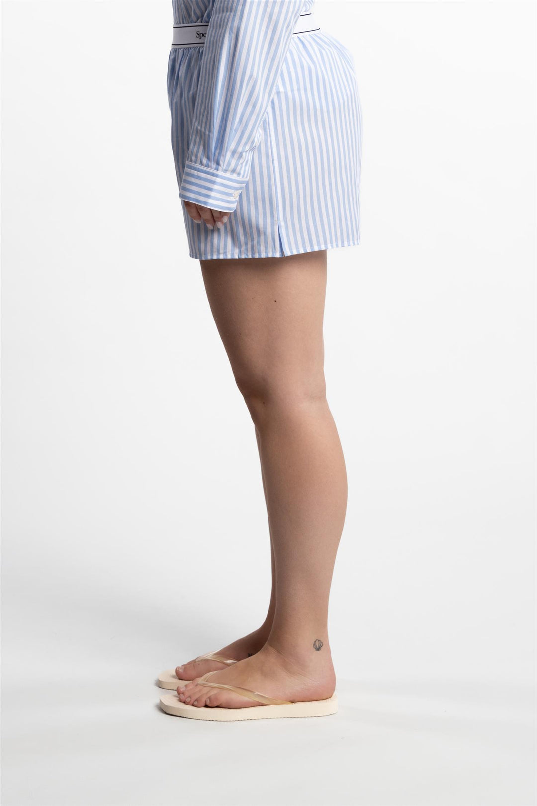 Serif Logo Boxer Shorts White/Sky Blue Large Stripe