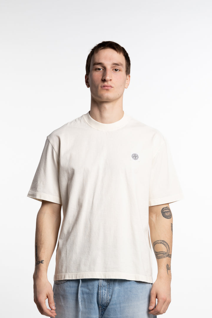 Short-Sleeve T-Shirt With Compass Patch Ivory