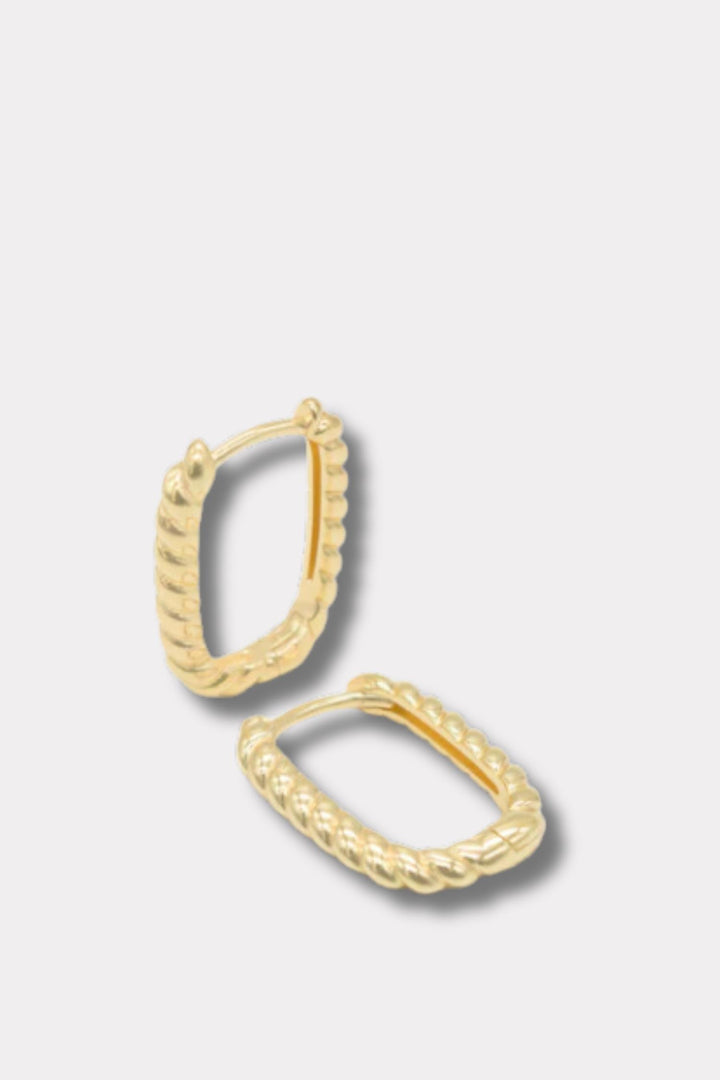 Petite Swirl Edge Hoops Gold