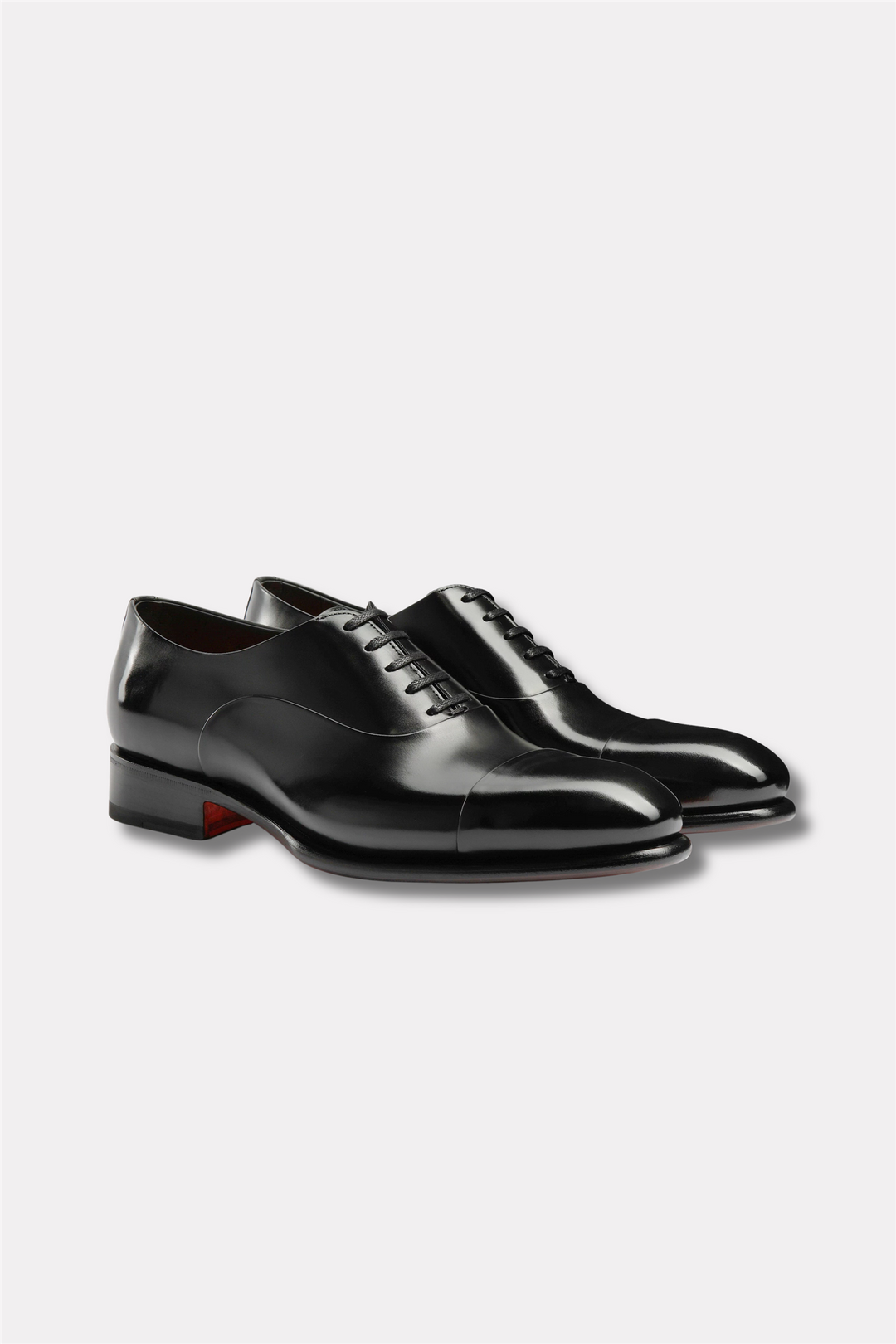 Isaac Polished Black Leather Oxford Shoe