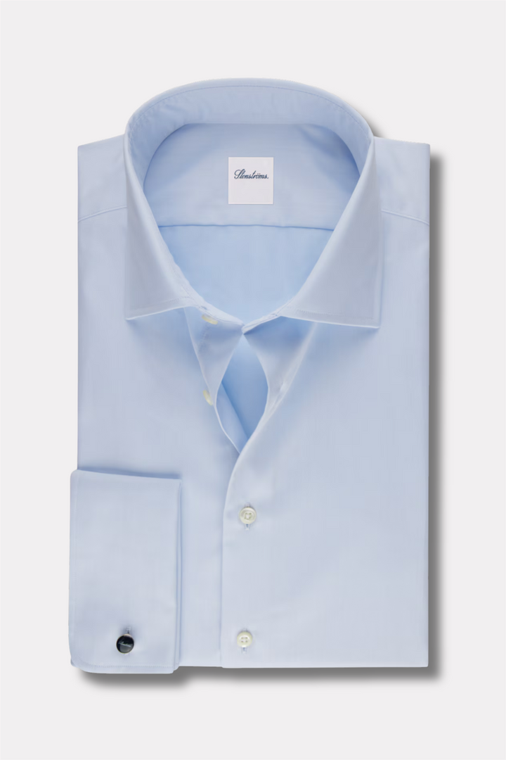 Regular Twill Shirt French Cuffs Light Blue