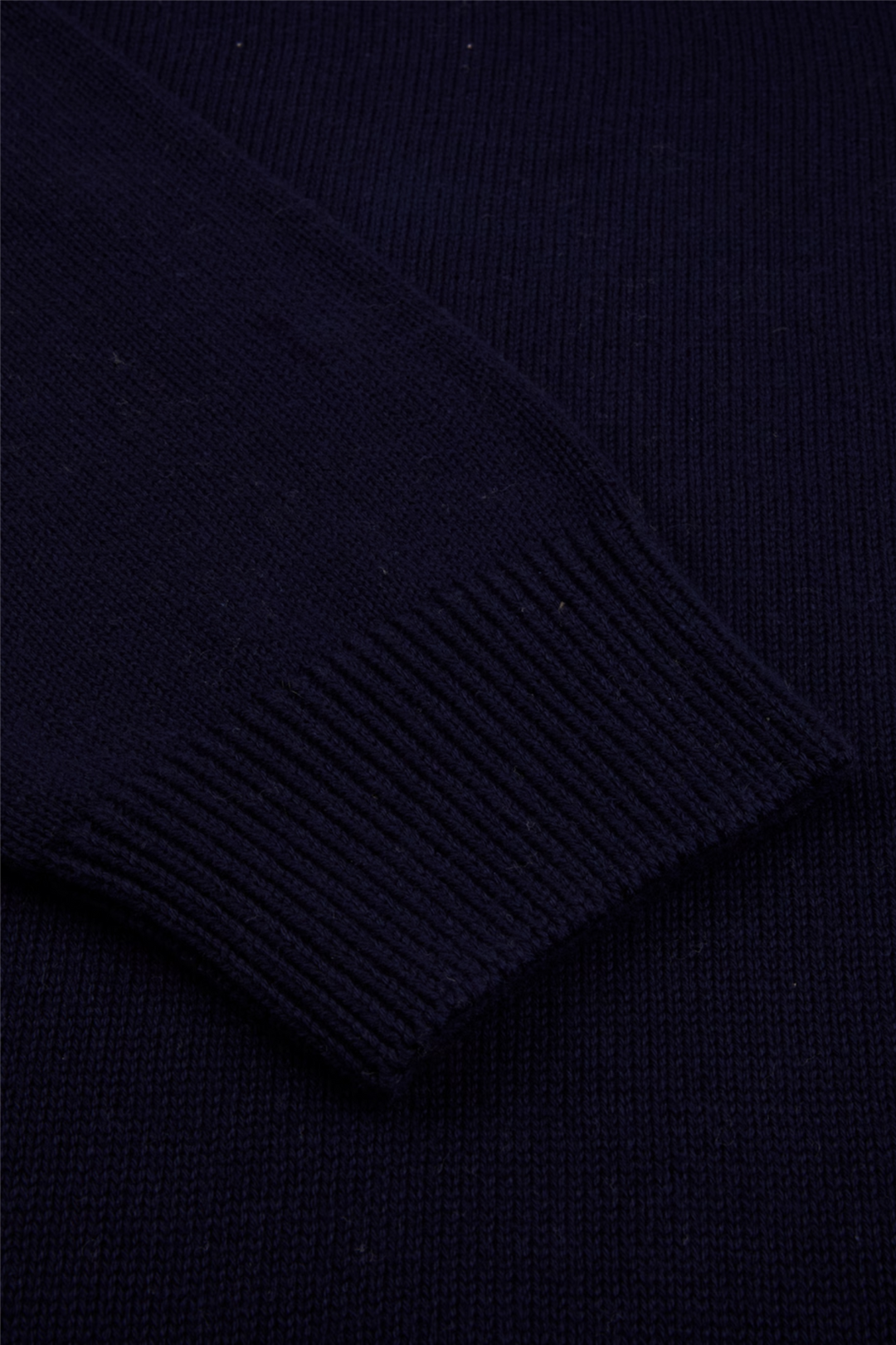 Sweater Knitted Crew Neck Organic Cotton Navy