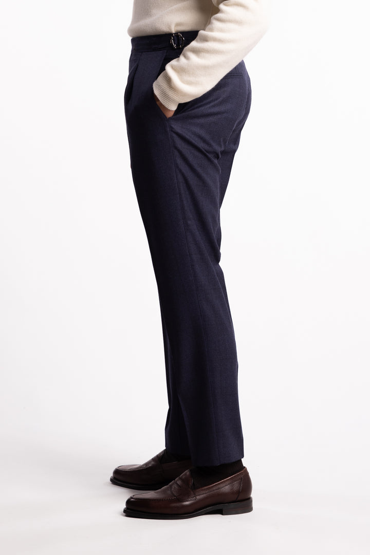 Prato Flanell Pant Navy Check
