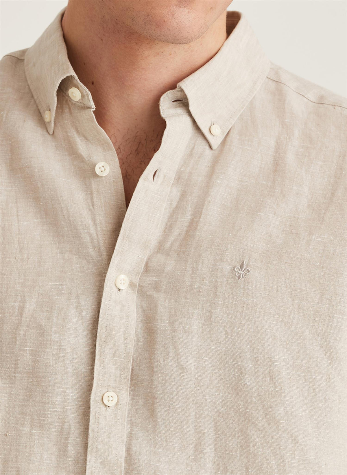 Douglas Classic Fit Linen Shirt Khaki