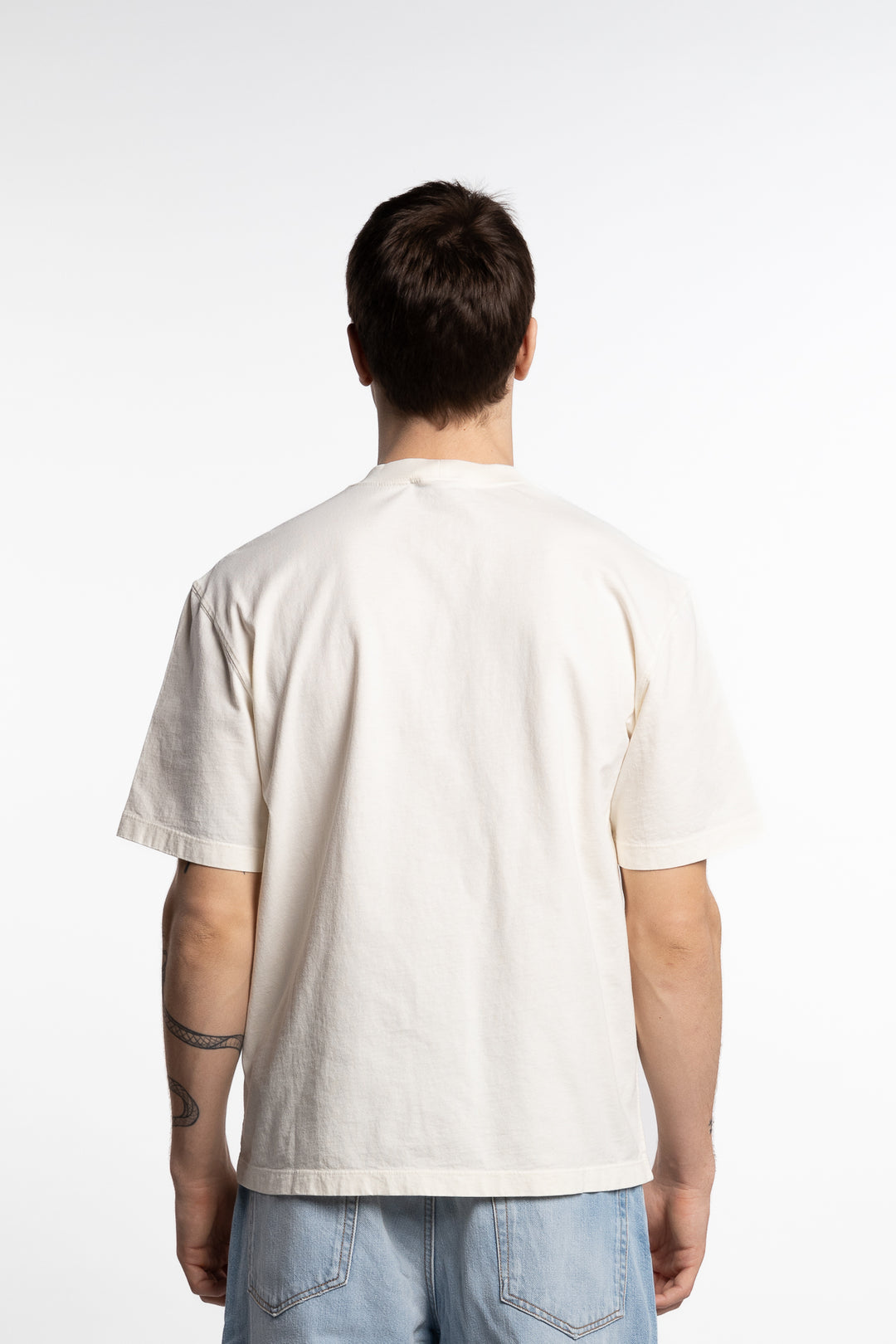 Short-Sleeve T-Shirt With Compass Patch Ivory