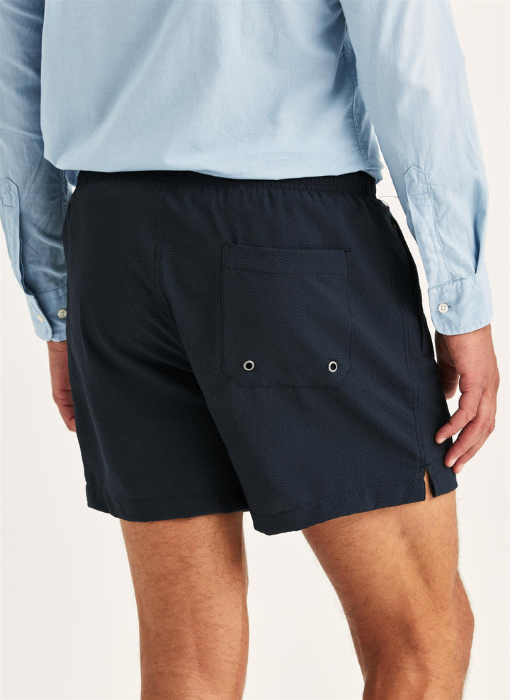 Seersucker Bathing Trunks Old Blue