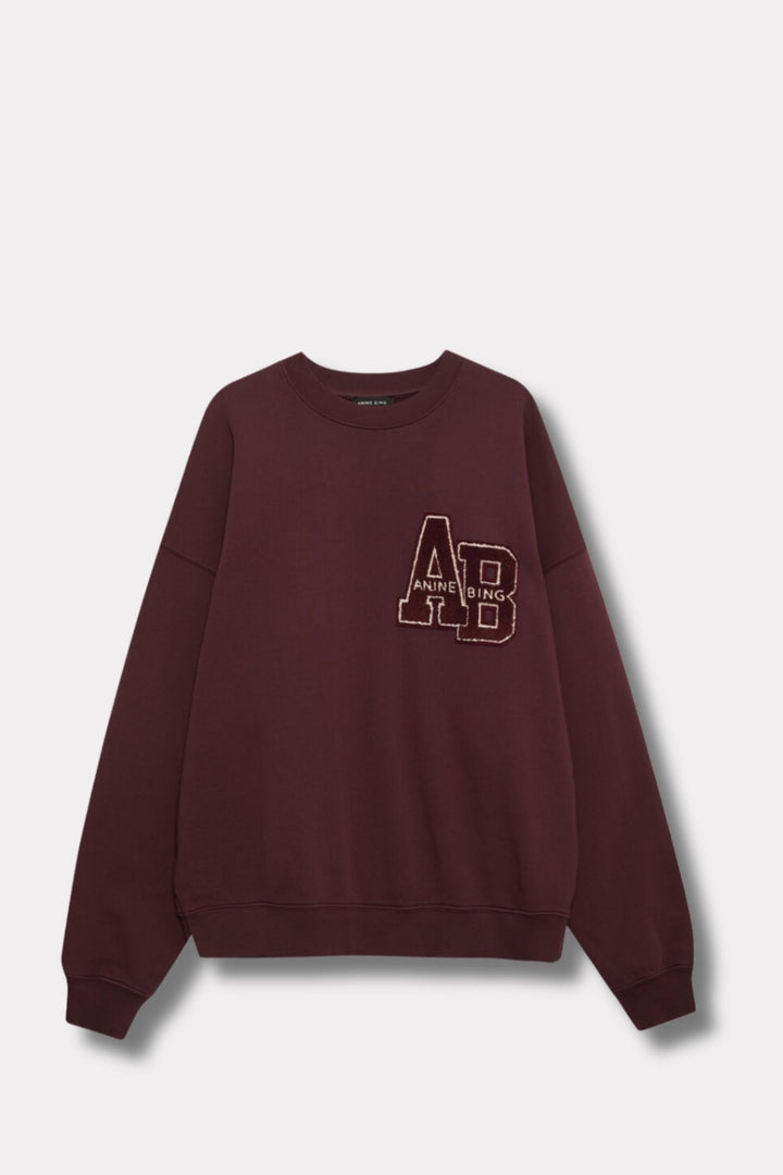 Miles Oversized Sweatshirt Letterman - Dark Burgundy