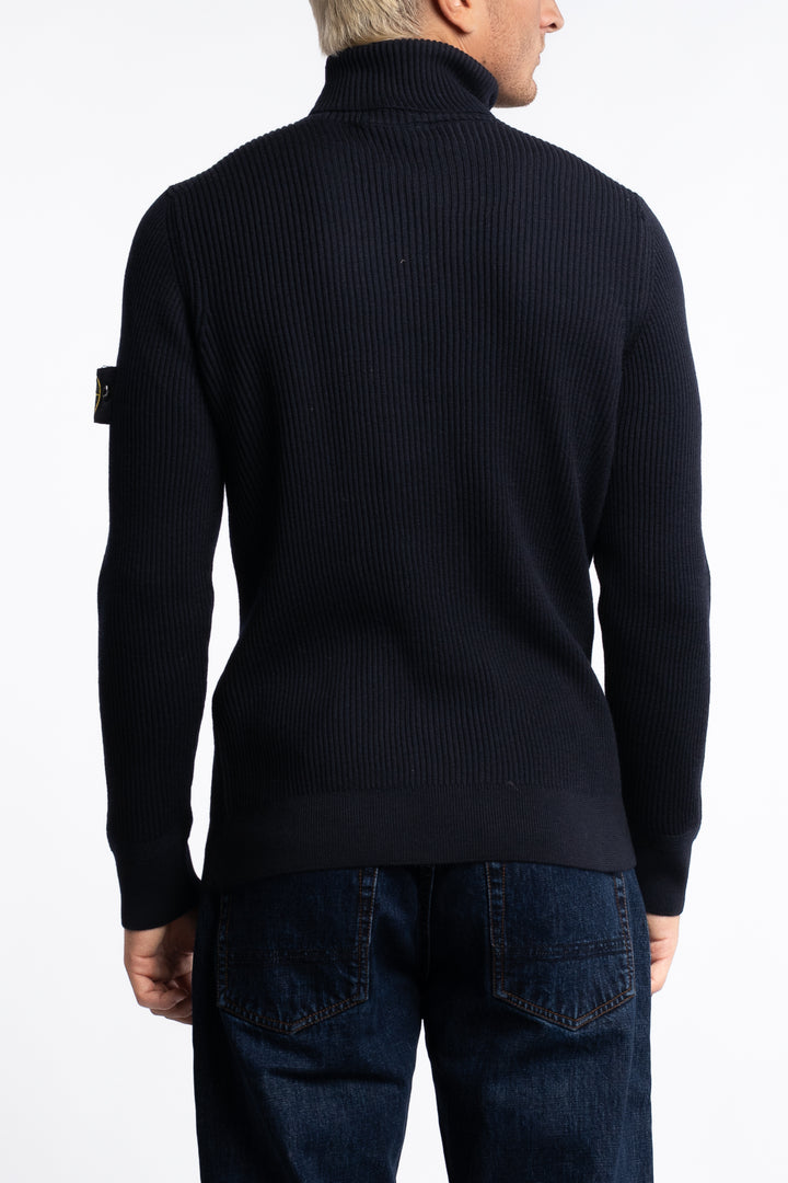 5100052 Full Rib RWS Wool Turtleneck Jumper Navy