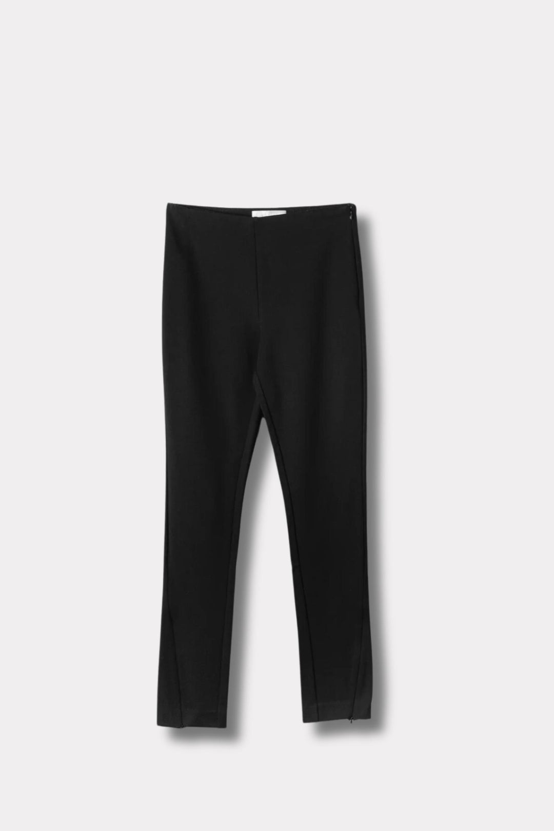 Stretch Zip Leggings- Black