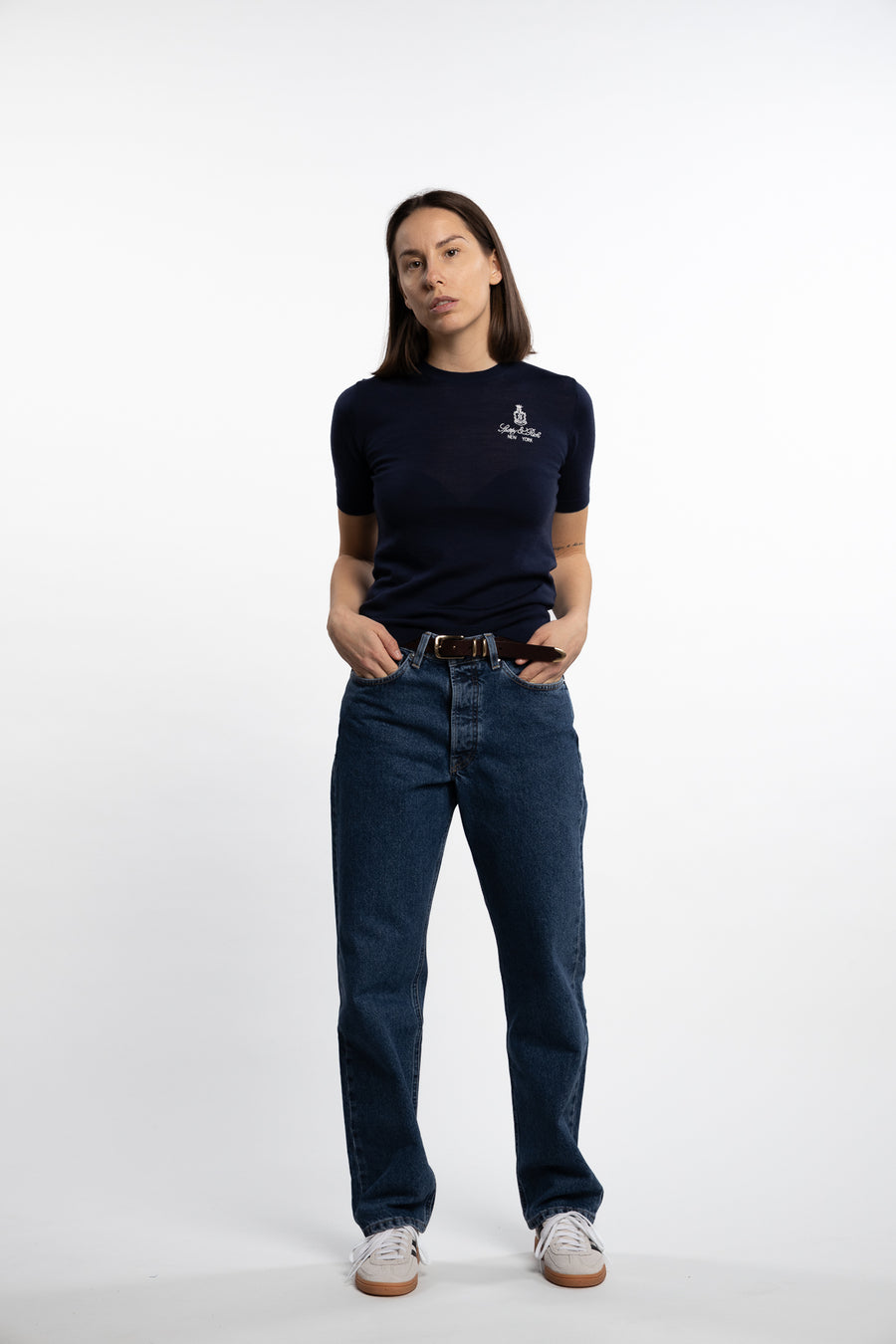 Vendome SS Merino Sweater- Navy