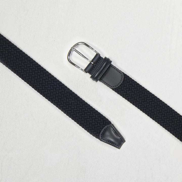 Classic Elastic Woven Belt Navy 3,5 cm