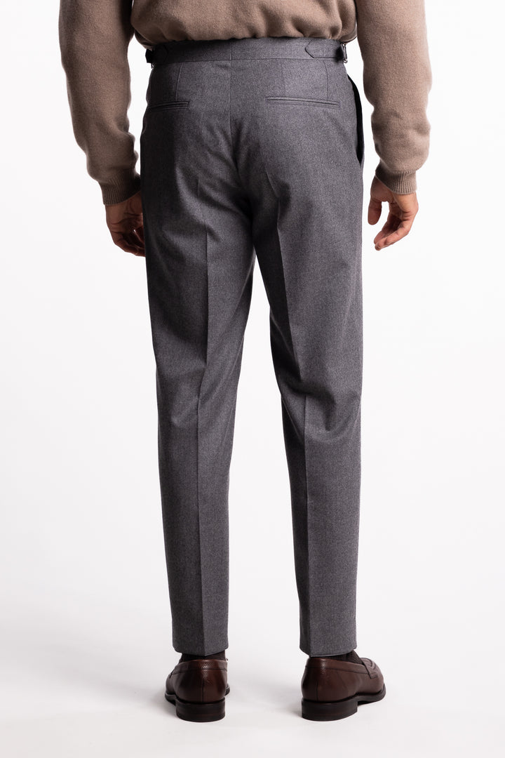 Prato Flannel Trousers Grey Melange