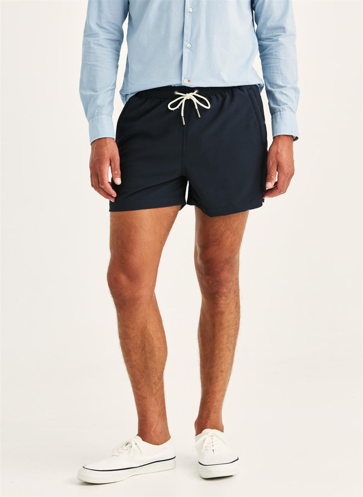 Seersucker Bathing Trunks Old Blue