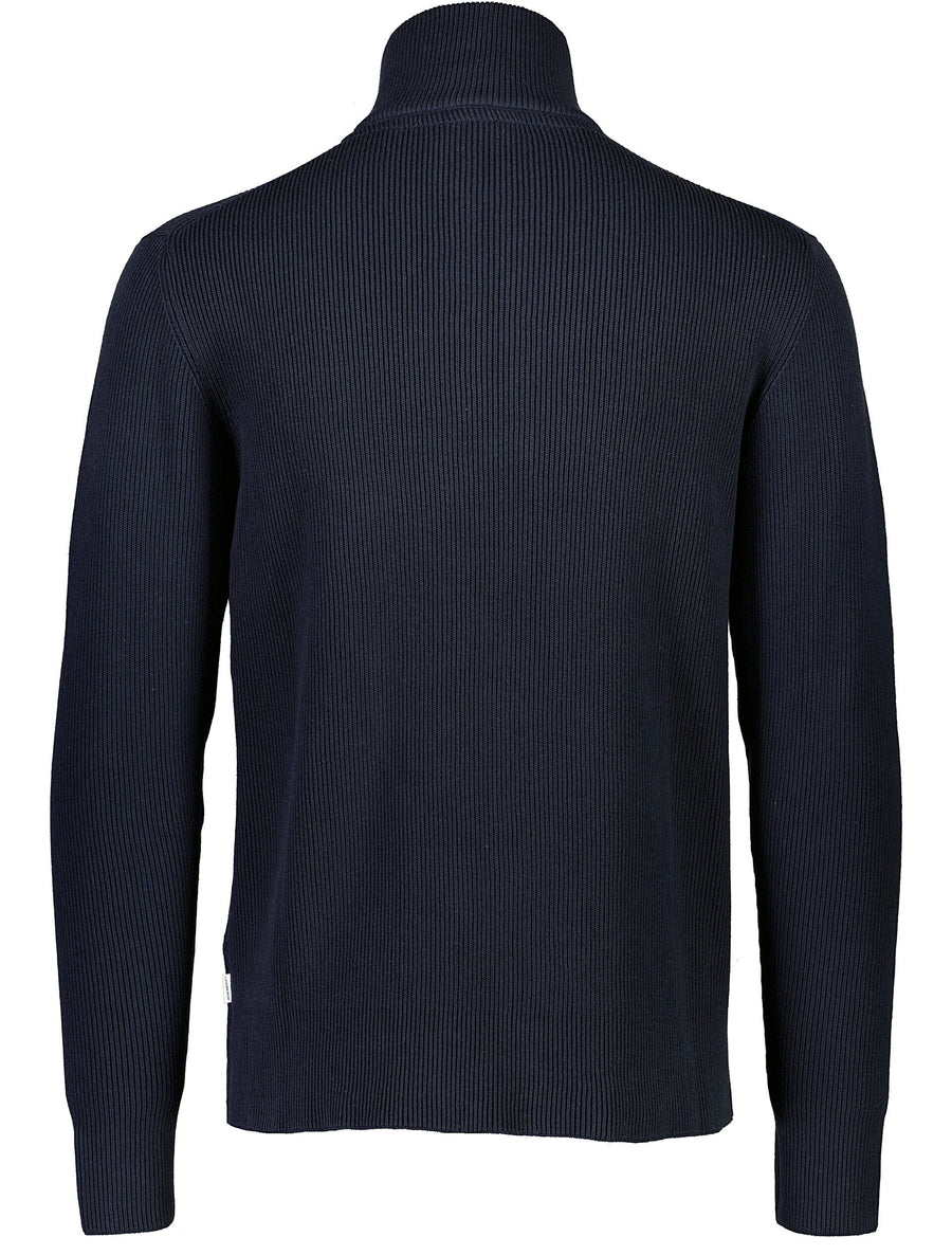 Half Zip Rib Knit Navy - packshot bakfra