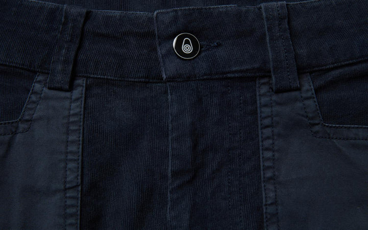 Blocked Corduroy Shorts Dark Steel Blue