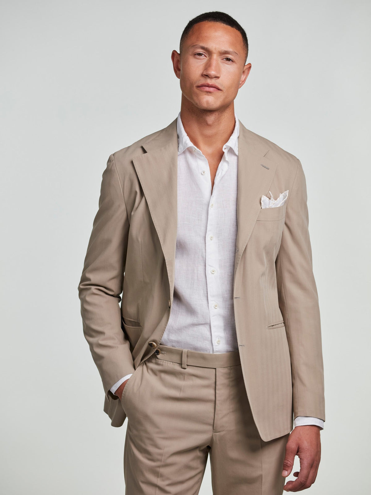 Fitted Body Linen Shirt White