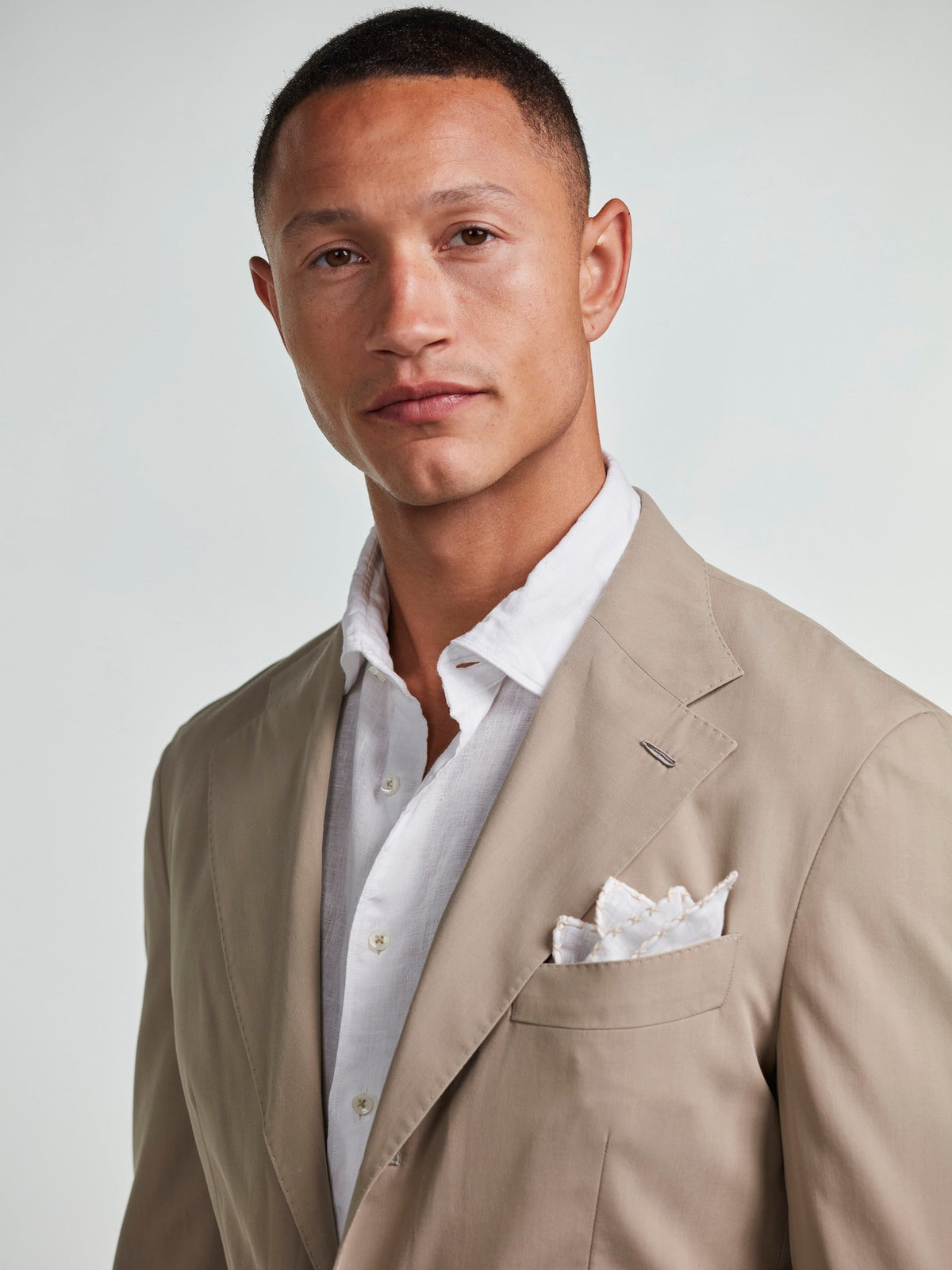 Fitted Body Linen Shirt White