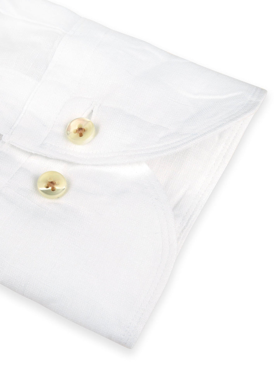 Fitted Body Linen Shirt White