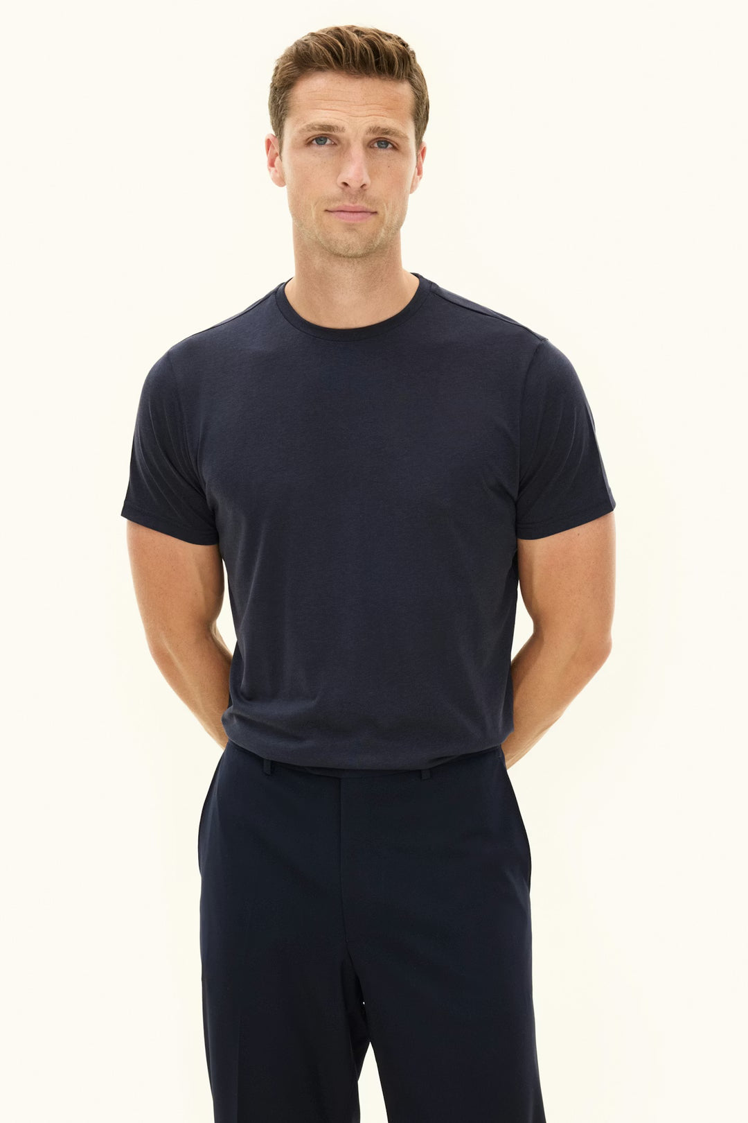 Kim Tencel/Cotton Regular Fit T-shirt Navy Blue