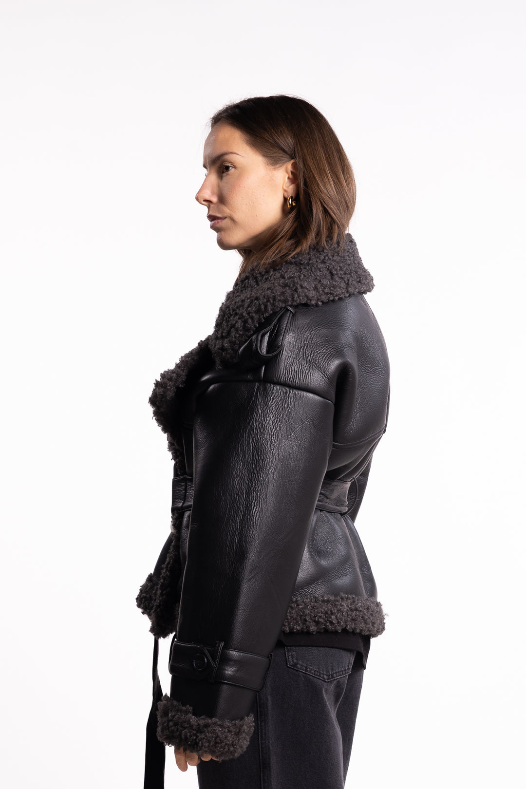 Manchester Cropped Jacket- Black