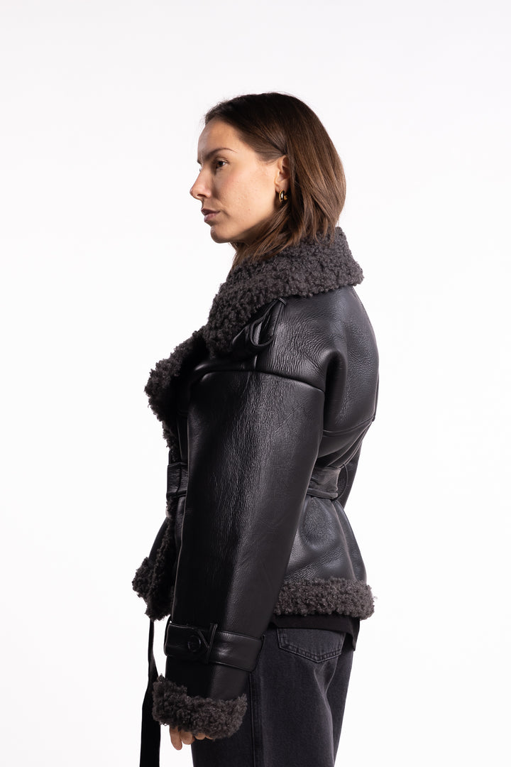 Manchester Cropped Jacket- Black
