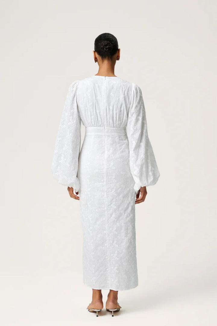 Positano dress- White Floral Embroidery