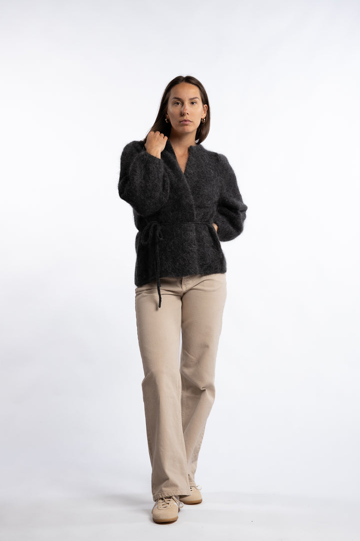 Fredrikke Chunky Cardigan- Charcoal