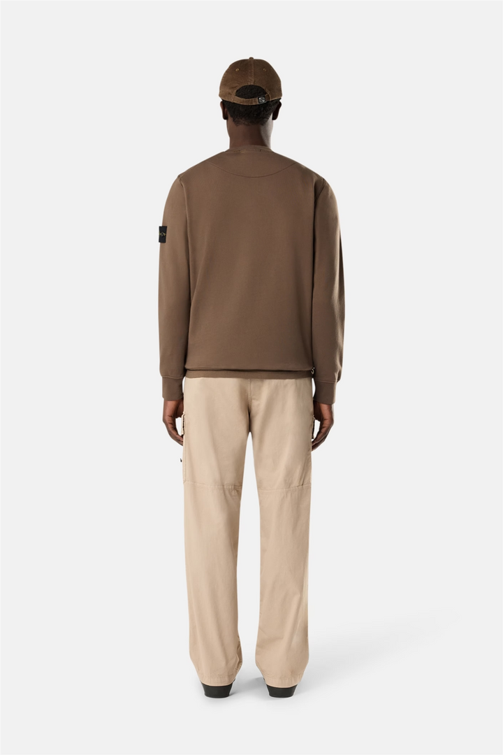 6100060 Organic Cotton Fleece Regular-fit Crewneck Brown