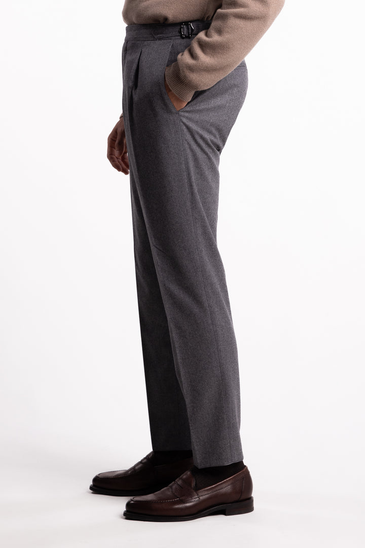 Prato Flannel Trousers Grey Melange