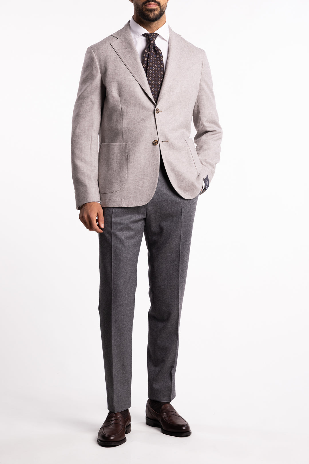 Easywear Flannel Blazer Beige