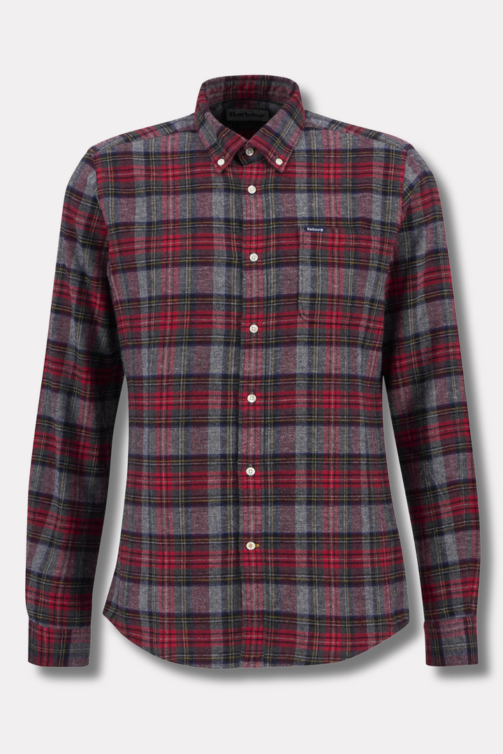 Ashroad Tailored Checked Shirt Red