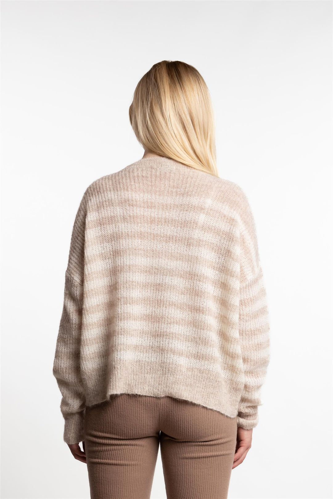 Flora RN Sweater- Beige Stripe