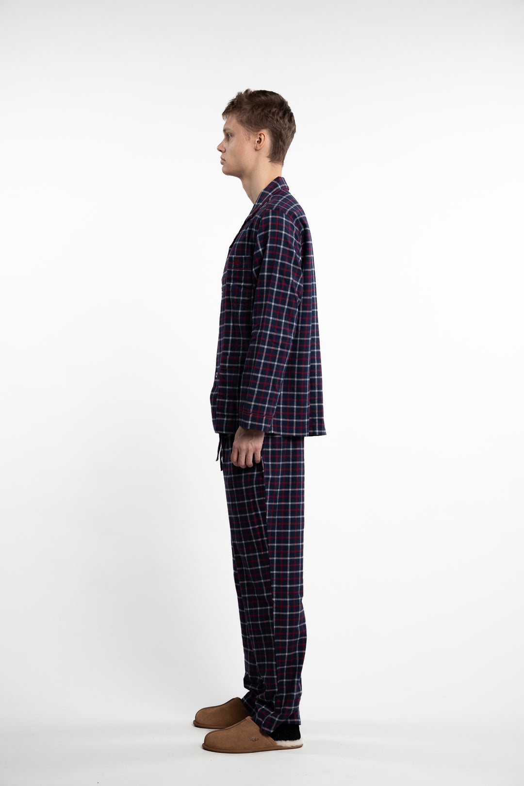 Hombre Checkered Flannel Pyjama Blue, White and Red