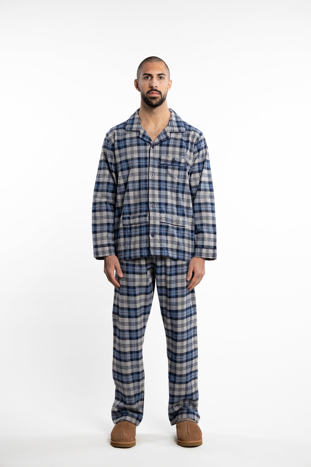 Checkered Flannel Pyjama Blue