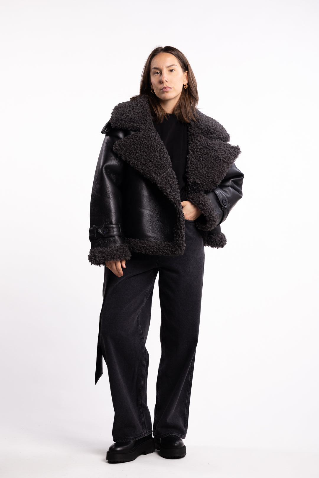 Manchester Cropped Jacket- Black