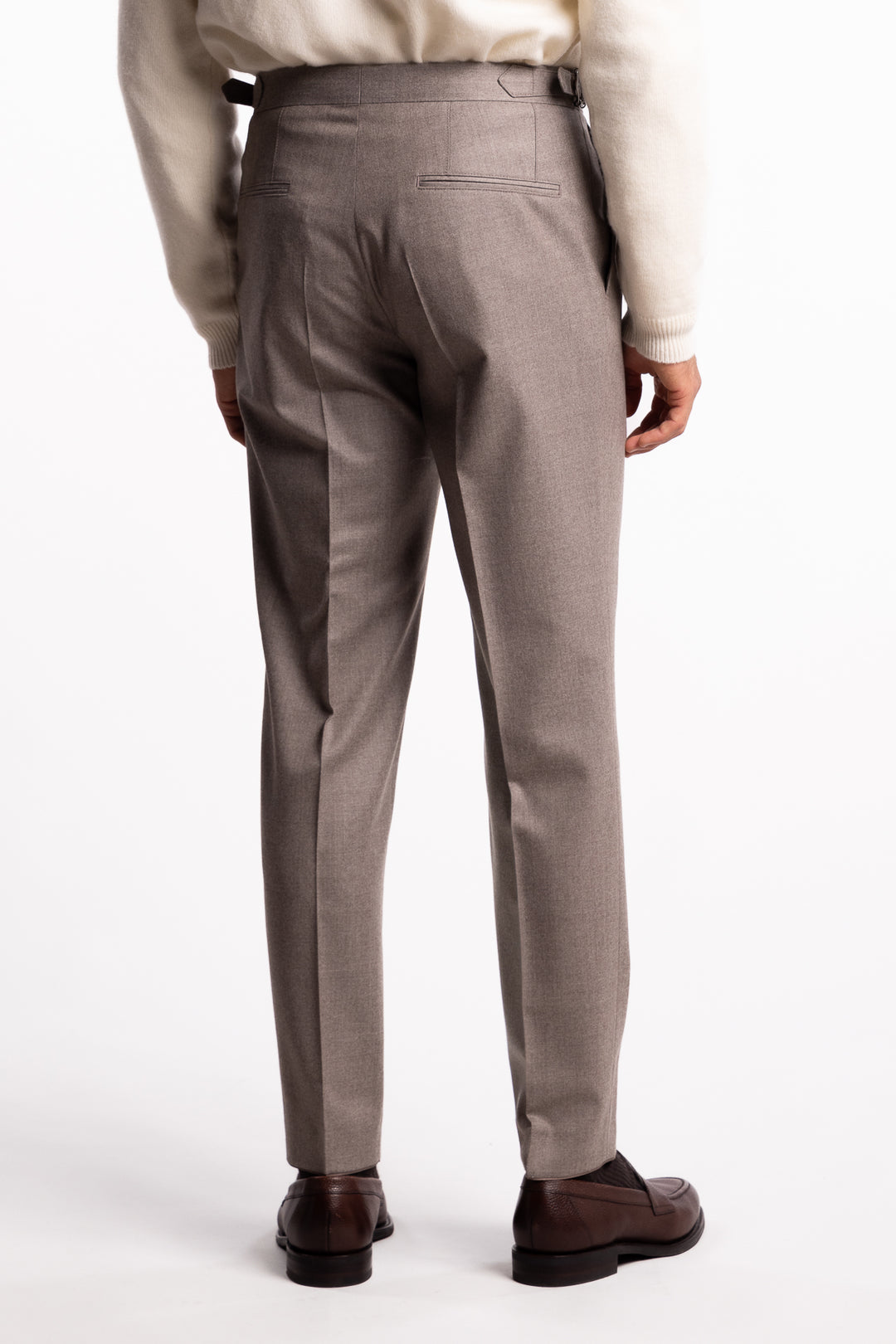 Prato Flanell Trousers Beige Melange