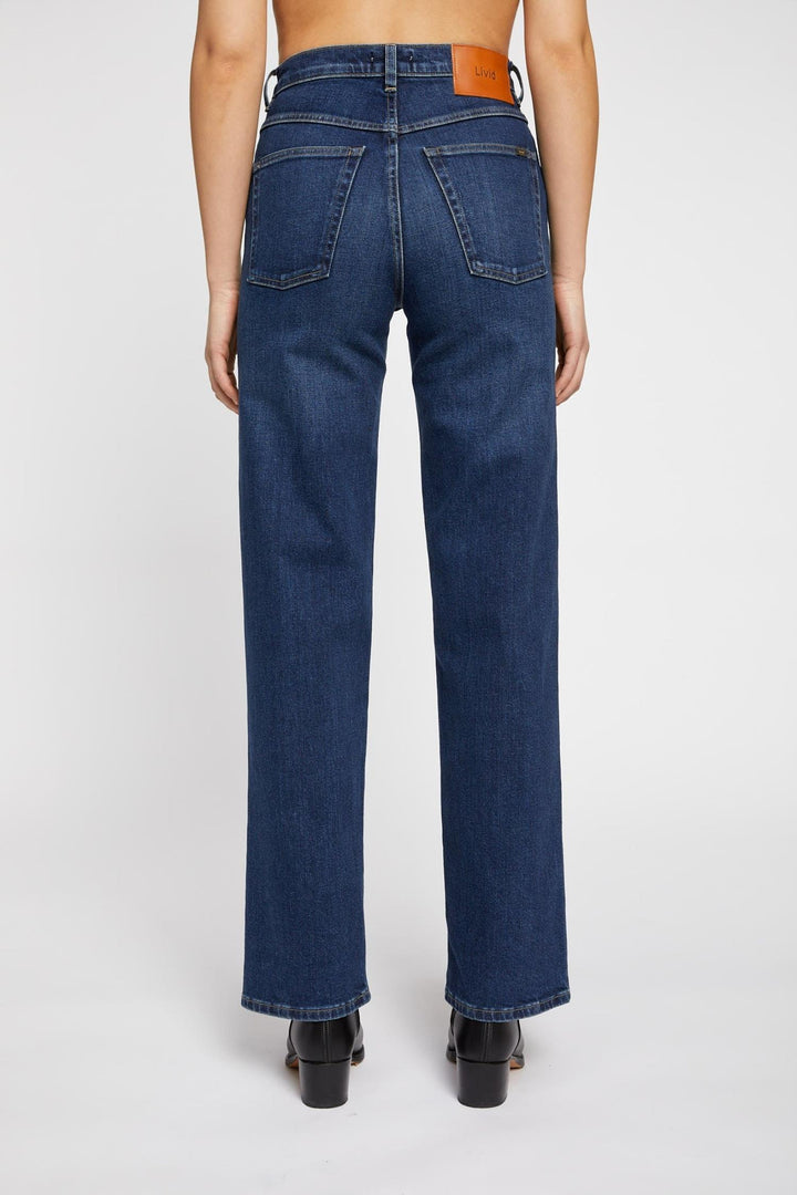 Tia- High Waisted Straight Fit- Japan Indigo