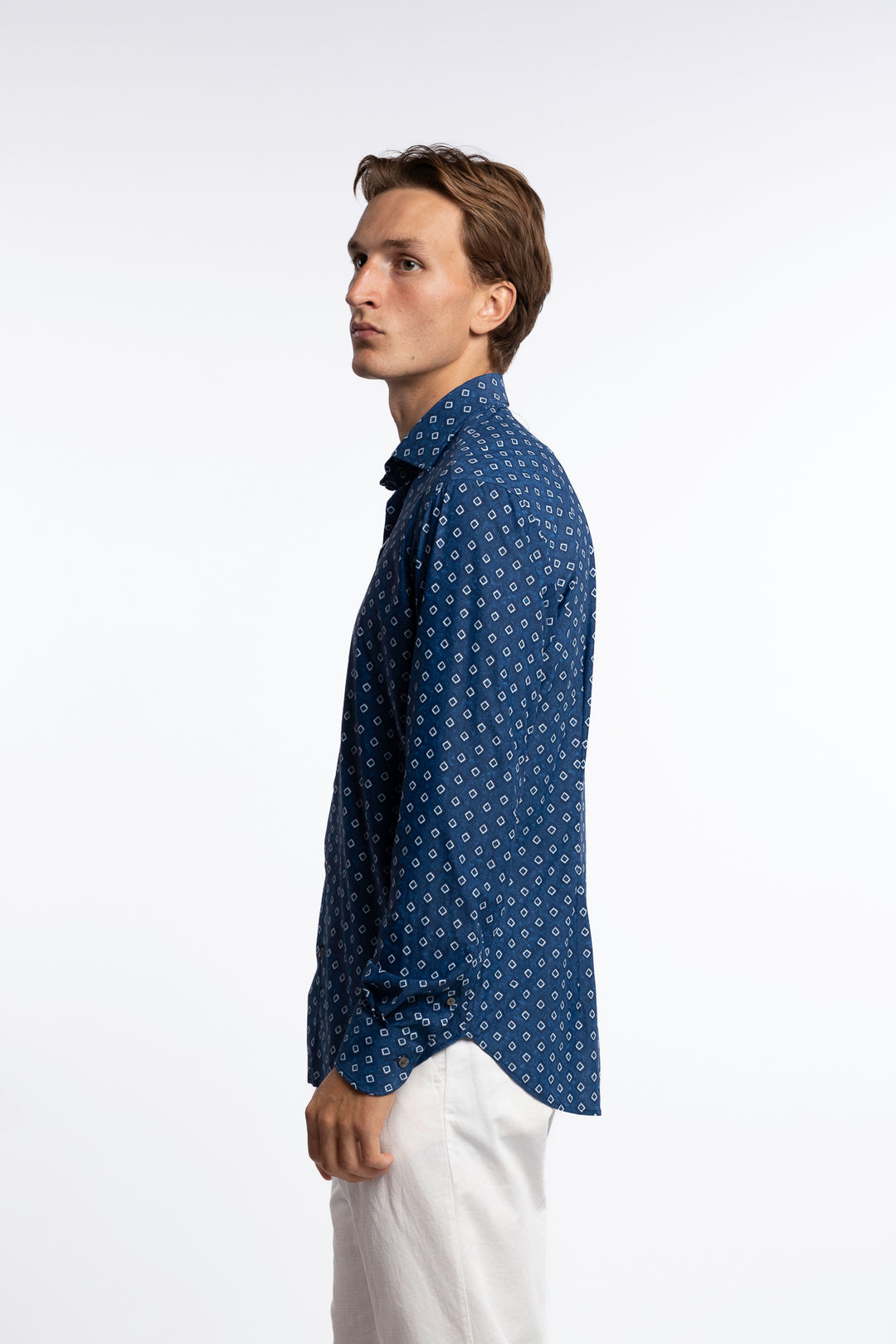 Active Stretch Shirt Checkered Blue