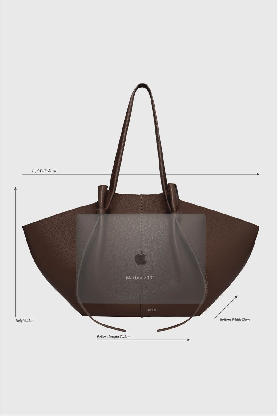 Large Mochi- Taupe Pebble Grained Leather